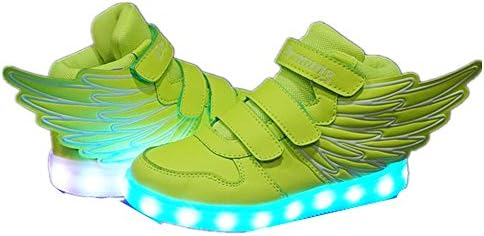 Wings Led Light Up Shoes 11 Colors Flashing Rechargeable Sneakers Ankel Boots for Kids Boys Girls