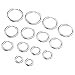 Zysta 2-10pcs Stainless Steel Silver Small Round Tube Endless Hoop Earrings, Hypoallergenic for Cartilage, Nose, Ears, Tragus