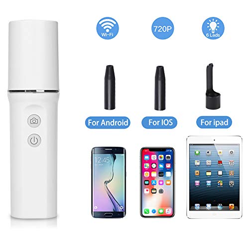 Otoscope Ear Cleaner Wireless Ear Camera 720P HD Earwax Removal Tool with 6 Adjustable LEDs for iOS and Android Smartphone, iPhone, iPad, Samsung