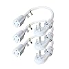 FIRMERST 1875W Flat Plug 1Ft Extension Cord 15A for Kitchen Home Appliance Office White (3 Pack)