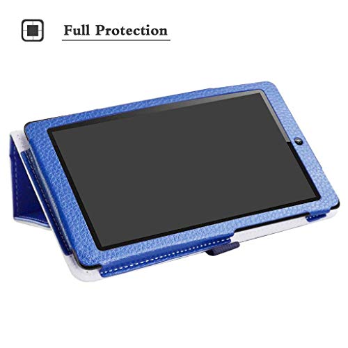 MediaPad T3 7.0 Case,Mama Mouth PU Leather Folio 2-Folding Stand Cover with Stylus Holder for Huawei MediaPad T3 7.0 Inch Tablet,Dark Blue