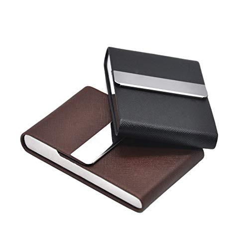 Euone  Cigarette Case, Leather Cigar Cigarette Tobacco Pocket Box Storage Case Holder Wallet (Brown)