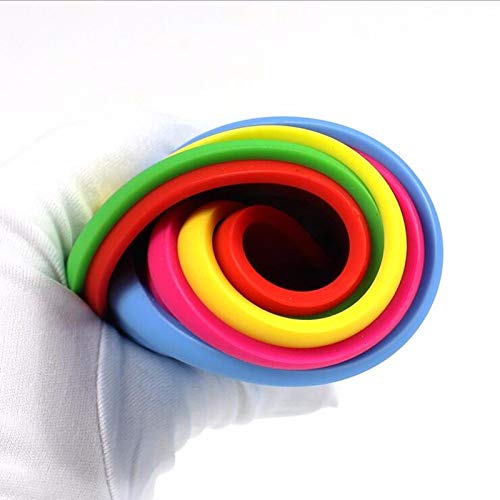VizGiz 4 Pack Dog Flying Disc Toy Pet Fly Frisbee Toys Soucer Pet Training Supplies Outdoor Indoor Soft Rubber 18cm Non-Toxic Health Interactive Flyer Tooth Resistant Random 4 Colors - Thumbnail 7