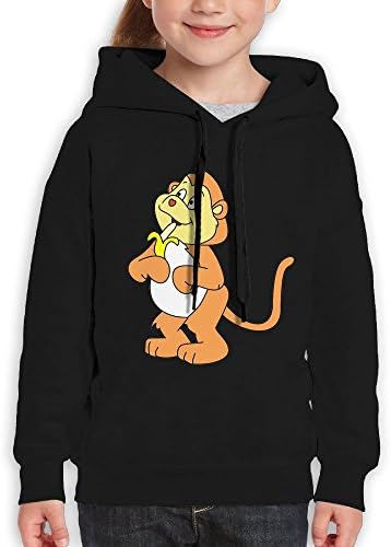 Unisex Casual Custom Fashion Hoodies, Monkey Banana Fashion Youth Pull-Over Hoodie Medium