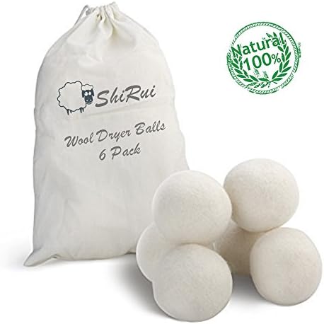 ShiRui Wool Dryer Balls,(6 Pack XL)Felted Wool Dryer balls laundry,Organic Eco Large Wool Clothes Dryer Balls,Anti Static,Reusable, Reduce Wrinkles &amp; Static Cling, Shorten Drying Time