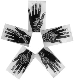 Pack of 5 LEFT UPPER PART OF HAND AS SEEN IN VOGUE Indian ArabianTattoo Patterns Reusable Stickers LAMINAU Stencils