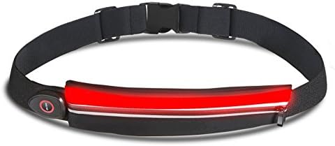 LED Running Belts, JoyiQi Fitness Workout Belt with Rechargeable LED light Reflector Waist Pack Pouch Water Resistance Waist Bag for Workout Cycling Hiking Walking &amp; Running