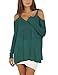 Just Quella Womens Casual Cut Off Shoulder Tops 6897