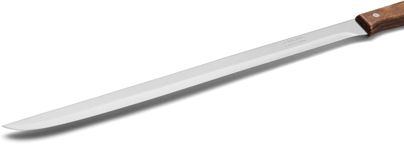Faca de presunto arcos com lâmina de aço inoxidável 250 mm, faca afiada para corte de presunto e carne, ótimo corte preciso de presunto, cabo de madeira comprimida, série latina, cor marrom