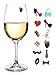 Simply Charmed His and Hers Magnetic Wine Charms & Stemless Glass Markers - Set of 12 - Fun Birthday, Hostess or Housewarming Gift