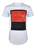 SCREENSHOTBRAND Mens Hipster Hip-Hop Premiun Tees - Stylish Longline Embossed Gold Print T-Shirts