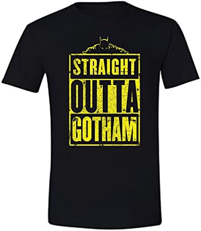 Adorkable Tees Straight Outta Gotham Men's T-Shirt Medium Black