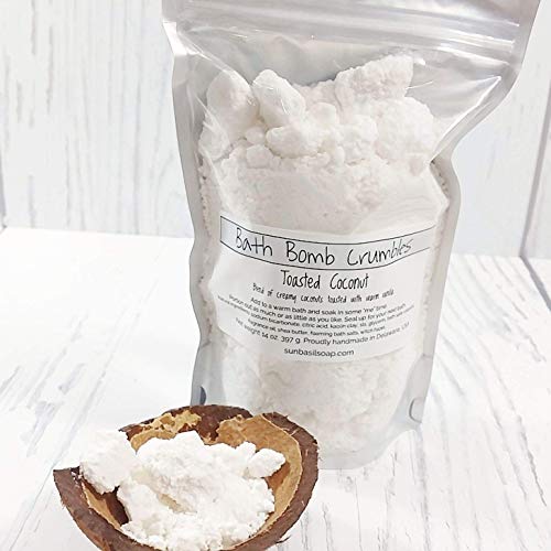 Coconut bath bomb fizzy dust powder. Relaxing gifts for women. Handmade present for Her