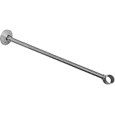 Naiture 12" X 5/8" OD Shower Curtain Rod Ceiling Support, Chrome | 304 Stainless Steel, Cut to Fit, Rustproof, Heavy-Duty Zinc Alloy Flange &amp; 1" Loop, Permanent Installation, Hardware Included