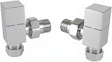Greened House TEES Chrome Square Towel Rail Valve Set 15mm 1/2" BSP view 6