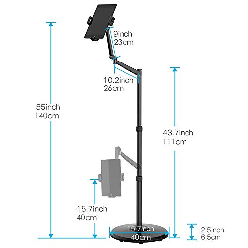 Smatree Tablet Floor Stand, 360 Degree Rotating with Height Adjustable