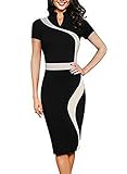 SYLVIEY Womens Vintage Elegant Shirtwaist Work Business Cocktail Pencil Dress