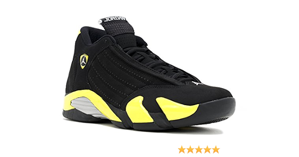 Amazon.com: Jordan Air 14 Zapatos De Hombre Negro/Amarillo Vibrante-Blanco  487471-070, negro, 10.5 : Ropa, Zapatos y Joyería