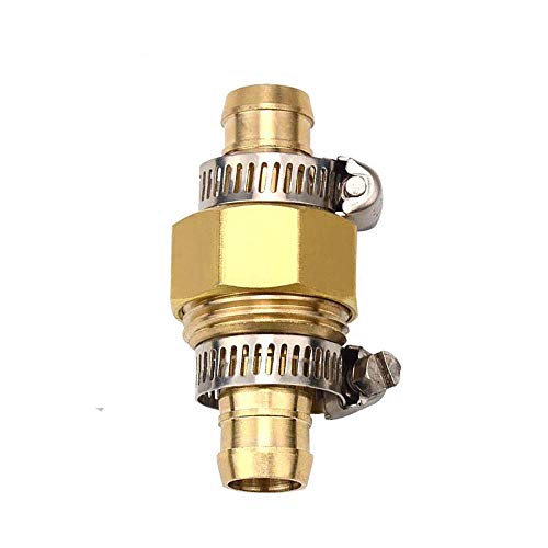 Highmoor Brass 5/8" Garden Hose Mender End Repair Male Female Hose Connector with Stainless Clamp for Garden Hose, Sprayer, Nozzle