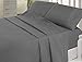 Utopia Bedding 4 Piece Bed Sheet Set - Microfiber Shrinkage and Fade Resistant Sheet Set, 1 Flat Sheet, 1 Fitted Sheet, 2 Pillowcases (Queen, Grey)