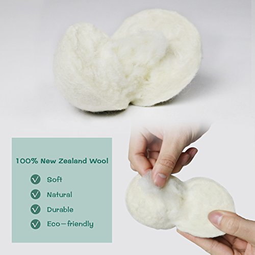 Becko 100% Imported New Zealand Eco-friendly Solid Wool Dryer Balls, Recyclable Natural Fabric Softener Agent, Anti-static & Anti-winding & Time-saving. Each package includes 6 balls