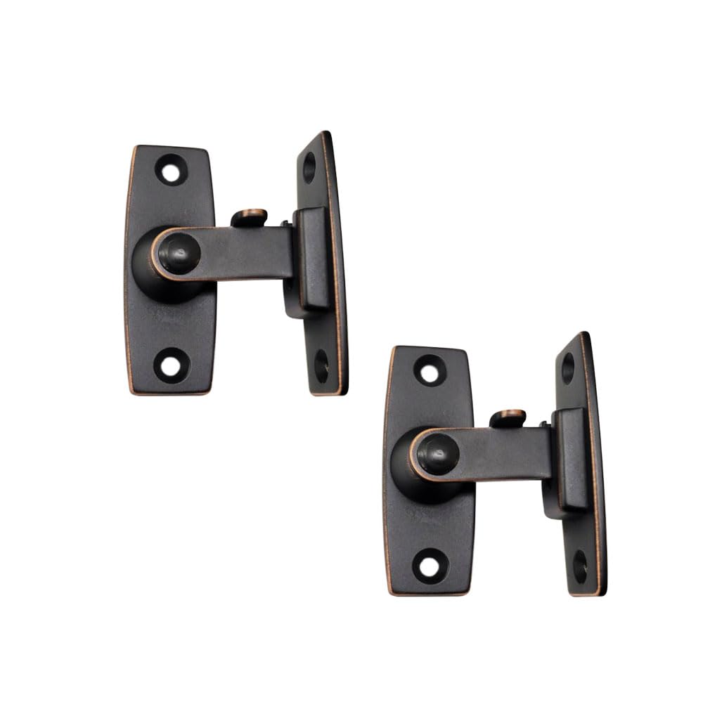 QCAA 2.5" Heavy Forged Solid Brass Door Latch, 90 Degree Right Angle Door Latch Buckle for Doors & Windows, Aged Classic Bronze, 2Pack, Made in Taiwan — image 1