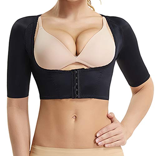Arm Shaper Compression Sleeves for Women Posture Corrector Upper Shapewear Slimming Vest (Black-1, S)
