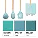 Silicone Cooking Utensils Set, Turquoise Kitchen Utensils Set With Holder-Silicone Spoon Rest, Silicone Ladle, Basting Spoon, Slotted Spoon, Pancake Turner, Spatula,Skimmer,Whisk,Rustic Utensil Holder