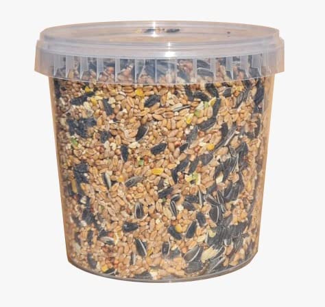 UK GROW Bucket Of Premium Wild Bird Seed- With Added Mealworm-All Year-Round Wild Bird Seed-Suitable for All Wild (1L)