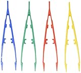 SE 365PT12 Assorted Color Lightweight Plastic Tweezers Set (12 PC.)
