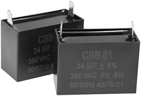 CBB61 Capacitor 24uF 24MFD 350 VAC 50/60HZ UL/RU Small Gasoline Generator Capacitor Ceiling Fan Motor Capacitor (2-Pack): Car Electronics