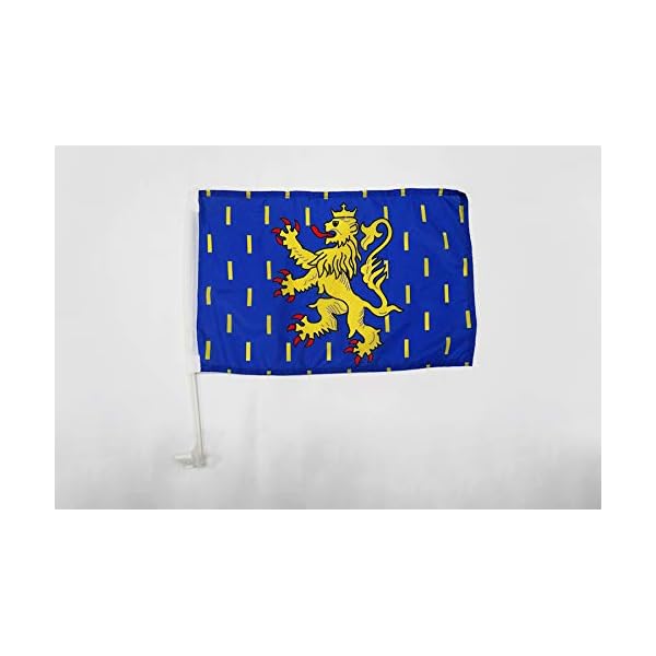 Drapeau Auto France Franche-Comté – 30 X 40 Cm, Fixation Fenêtre, Résiste Jusqu’à 80 Km/h