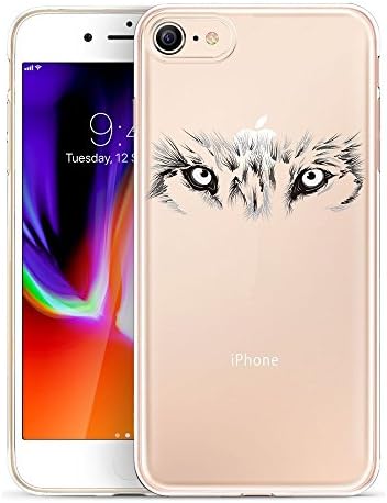 iPhone 8 Case, GoldSwift Clear Case with Designed for iPhone 8, iPhone 7, iPhone 6S and iPhone 6 (Wolf)