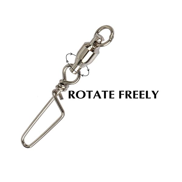 Shelure-Ball-Bearing-Swivel-with-Coastlock-Snap-Strong-Welded-Ring-Fishing-Swivels-Assortment-for-Saltwater-Silver-Coatedpack-of-20