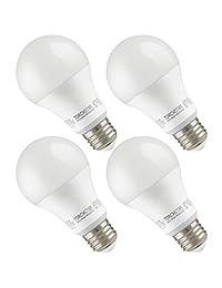 Foco LED A19 de 14 W equivalente a 100 W, 1600 lm, luz cálida blanca 3000 K, luz diurna de 5000 K, ángulo de haz de 270°, base mediana E26, no regulable, certificación UL, pack de 4., LSDA19 4P14W30, 15.00watts, 120.00 volts