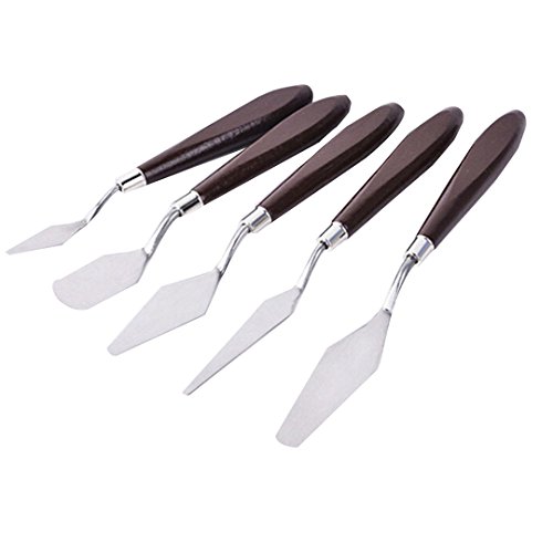 Monique 5 PCS Stainless Steel Painting Palette Knives Scrapers Set Basic Pottery Clay Tools Kit