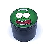 TheShelter Grinder Black Zinc Alloy Pickle Rick - 4 Piece Set with Pollen Catcher & Scraper - Poly O-Ring - Herb & Spice Crusher - Scratch Resistant - 1.5 Inches - Small