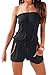 VamJump Womens Black Strapless Off Shoulder Sexy Club Cocktail Romper Jumpsuit