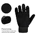 Vbiger Men Winter Warm Gloves Windproof Anti-slip Touch Screen Gloves Cold Weather Gloves Liner (L) Black
