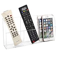 MyJell Acrylic TV Remote Control Holder Wall Mount Storage Box Media Organizer Mobile Phone Holder (Three Compartment)