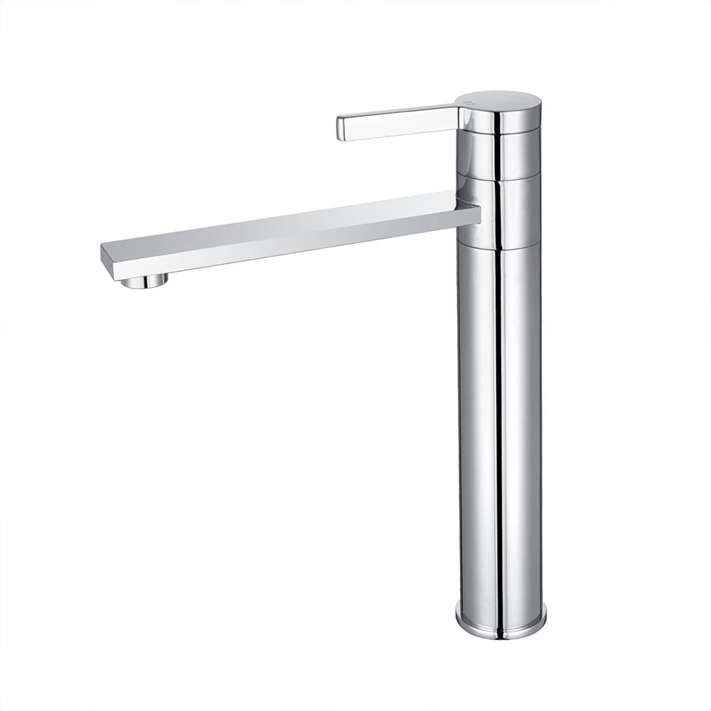 INEX EUROPA Single-Lever Sink Faucet EDSS 44844 XLCR Stainless Steel with XL Height and Chrome Metallic Finish.