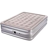 Mpow Air Mattress, Queen Inflatable Mattress, Elevated Raised Air Bed with Built-in Electric Pump, Queen Size Bed Height 19″, Max Capacity 600lbs