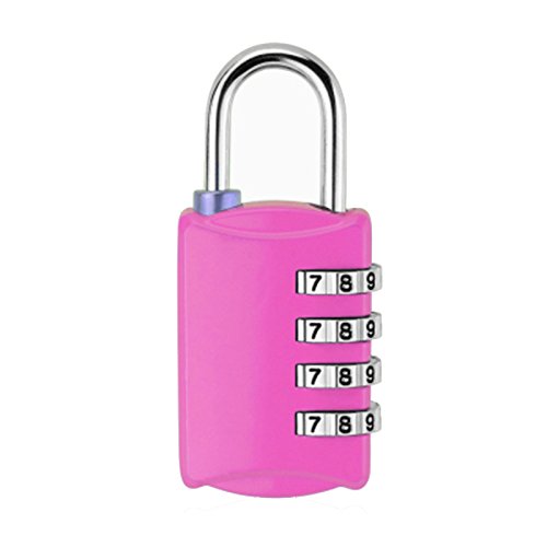 Topfunyy Combination Lock 4 Digit Padlock Re-settable Combo Lock, Gym Lock, Locker Lock, Waterproof Outdoor Combination Lock for Gate, Cases, Toolbox (Rose Red -II)