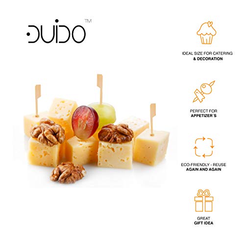 Bamboo Skewers Toothpicks for Appetizer Picks - 3.5 inch (Pack of 220) Wooden Cocktail Skewers and Bamboo Toothpicks for Appetizers Food Garnish Sandwich Fruit Kabobs Drinks Cocktail - Eco Friendly - Thumbnail 2