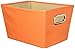 Honey-Can-Do Decorative Storage Bin with Chrome Handles, Small, Orange