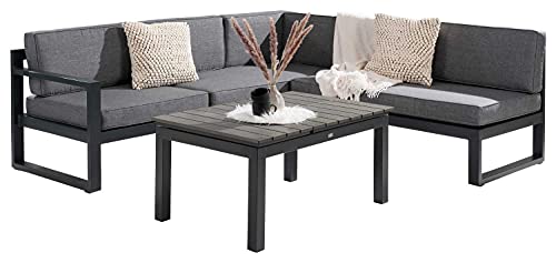 Möbel Jack Gartengarnitur Gartenlounge Sitzgruppe Gartengruppe Set | 3-teilig | Aluminium | Anthrazit | Grau | Mit… – Bild 4