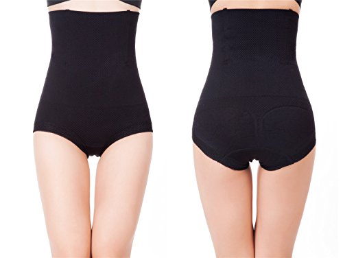 Women s Shapewear Hi-Waist Brief Firm Tummy Control Butt Lifter Panty Shaper (Medium / Large, Black)
