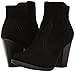 Breckelle's Heather-34W Faux Suede Chunky Heel Synthetic Ankle Boots for Women, Black Suede, 8