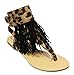 Anna Rebel-1 Women's Slingback Ankle Strap Fringe Thong Sandals