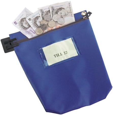 OfficeForce Blue Small Office Cash Zip Bag (Pack of 2) With FREE OfficeForce Jotter Pad